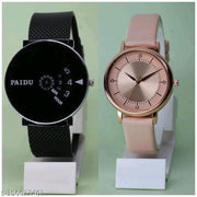 Luxury Rishtey Couple Black Analog Watch - For Couple