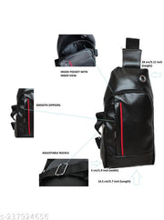 MISHK PU Foam Leather Chest Crossbody Daypack Shoulder Sling One Strap Travel Bag | Chest Bag for Men & Women