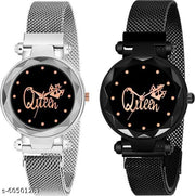 queen dial women magnet watch