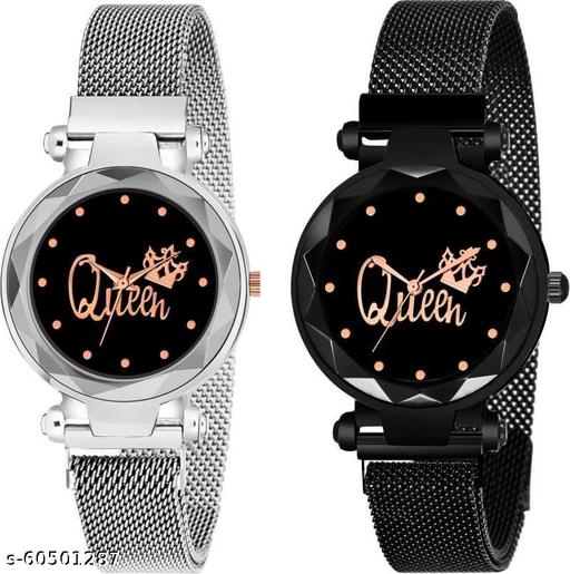 queen dial women magnet watch