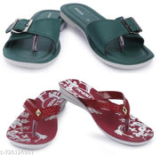 Ango Soft Footbed Sandals for Women Lightweight & Comfortable Daily Wear Fashion Sandals Pack of 2