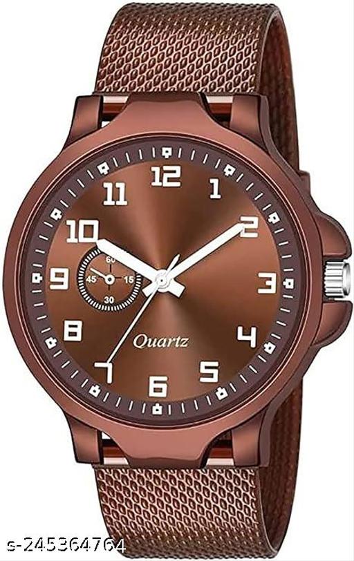 Branded Analog Dial Pu Belt Unisex Boy's & Men's Watch
