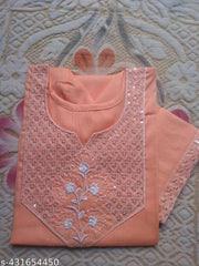 Women Embroidery Straight Fancy Kurti
