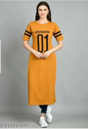 01 PRINTED KURTI YELLOW