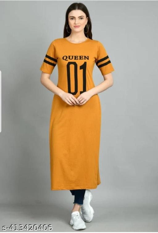 01 PRINTED KURTI YELLOW