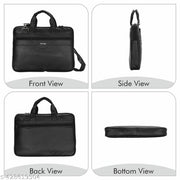Raj Bags Office Laptop Synthetic Leather Executive Formal 15.6 inch Laptop & MacBook Briefcase Messenger/Office/Travel/Business Bag for Men Women with Multiple compartments Black Color