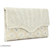 New Trendy Pure White Beaded Women Clutch || Latest Clutch Designed With Pearls In White Colour For Girls & Women | Clutch For Women | Party Wear Wallet For Women | Purse For Women | Wallet For Women | Best Beautiful Wedding Clutch purs for Women & girls.