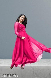 georgette mirror work dress