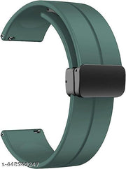 22MM SiliconeStrap with Folding Magnetic Lock Compatible with Watch 3 45mm/ Watch 46mm/Gear S3 Classic/Frontier Compatible All 22MM Watches(Only Strap)