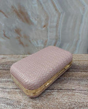 FANCY PARTYWEAR BOX CLUTCH WITH HANDLE SHIMMER SHINING BRIDAL CLUTCH