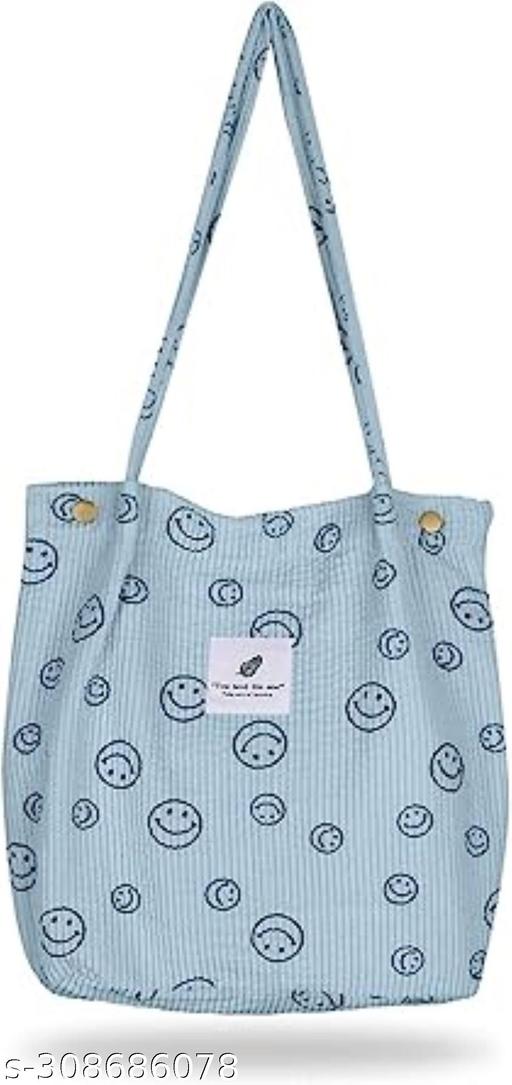 MOMISY Women Corduroy Tote Bag with Handle and Strap Belt Girls Shoulder Handbag Shopping Bag Travel for Daily Use Mother Work Beach and Grocery