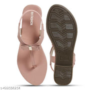 Women Flats Sandals Girls Stylish Fancy Flat Fashion -Sandals Ladies Footwear Sandals Flat Sandal for Women and Girls (Pink)