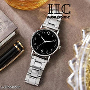 BUY 1 GET 1 FREE Analog Watch - For Men New Combo Stylish Casual Black Dial Silver Stainless Steel  For Boys Men PACK OF 2