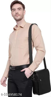 Fancy Craft Men & Women Black Sling Bag - Extra Large