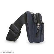 Men’s PU Leather Crossbody Sling Bag with Large Capacity, Adjustable Belt & Zipper Closure for Daily Use, Hiking & Outdoor Activities