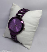 Trendy Roman Round Dial Attractive metal belt Analog Watches for Women