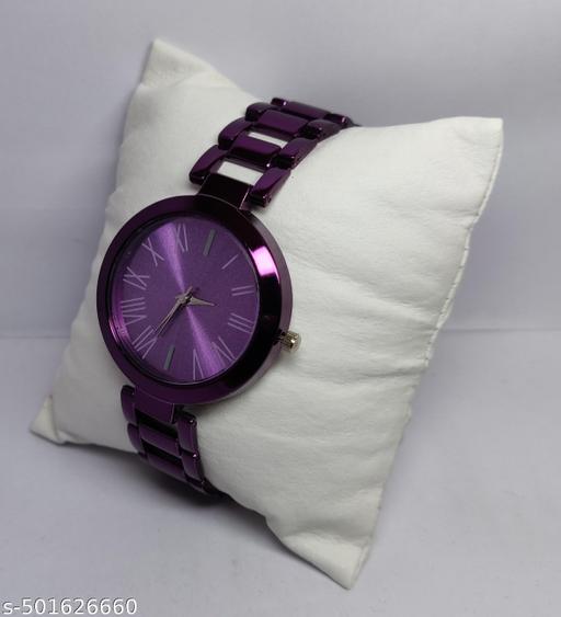 Trendy Roman Round Dial Attractive metal belt Analog Watches for Women