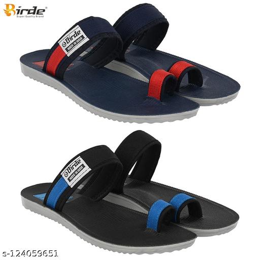 BIRDE BRD-731-BRD-732 Grey Mesh Flip Flops For Men-Combo Pack of 2
