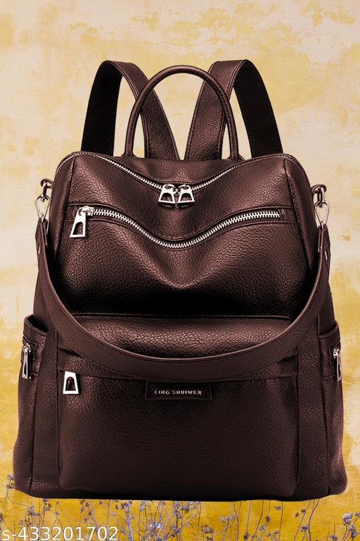 MomsyStore Girls Leather Backpacks for College And Office