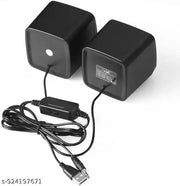 2.0 Stereo Computer Speakers with LED Light, USB Powered Multimedia Speakers with AUX Input for Laptop & Desktop PC  black