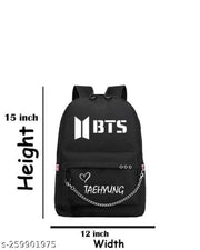 ARK  FASHION GIRLS SCHOOL&COLLEGE I LOVE BTS BACKPACK BLACK