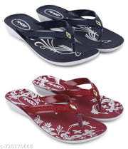 Ango Soft Footbed Sandals for Women Lightweight & Comfortable Daily Wear Fashion Sandals Pack of 2