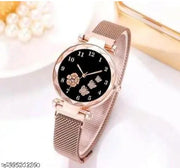 Diamond Dial with Latest Generation Black Magnet Belt Watch for Women