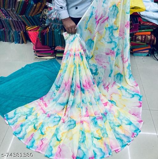 GHAN SALS'S TRENDY WEIGHTLESS GEORGETTE SAREE WITH UNSTITCHED BLOUSE