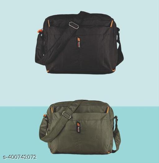 Sling Bag | Cross Body Multipurpose Hand Bag | Sling Bag For Men & Women | Slim Bag for Office, Cash, Business Collection, Travelling | Black & Green Sling Bag (Pack of 2)