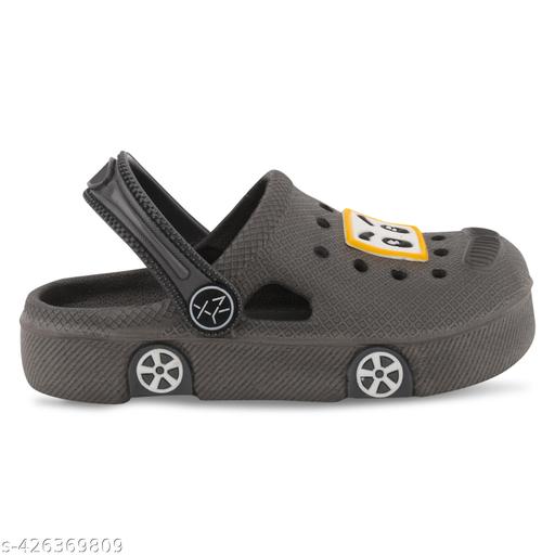 ONFEET Kids Trendy Daily use Comfortable Anti-Skid Casual Car Design Sandals for Boys and Girls, Kids Clogs for Boys and Girls with Sling Back Strap, Lightweight Kids Flipflops & Slippers for Indoor Outdoor Activity, Kids Heels & Sandals Color - Grey