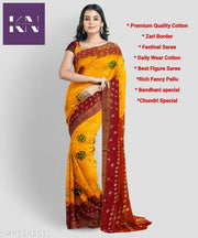 PURE COTTON SAREE BANDEJ PRINT