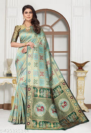 cotton silk jacquard with blouse