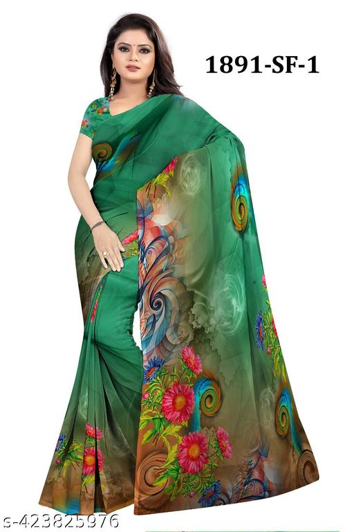 P D Silk Mills Pure Digital Printed Fancy Saree
