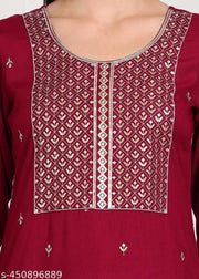 Sequin Embroidered Straight Kurti