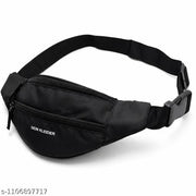Waist Pack for Travel, Hiking & Sports – Unisex Zip Pouch Belt Bag for Phone, Money & Documents (Black)