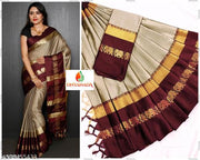Mysore Silk Aura Silk Aqua Blue Tassels and Latkans Saree With Blouse