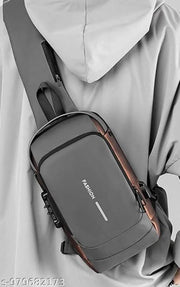 Waterproof Polyester Slim Unisex Crossbody Sling Bag Chest Backpack Men's Shoulder Bag, Leisure Travel Handbag, Hard Shell Anti-Theft Chest Bag