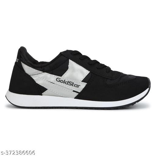 Stylish Black Synthetic Solid Walking Shoes For Men