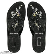 HIYAGA Women’s Red Sandal, Black Slipper, and Red Fancy Slipper Stylish Comfortable, Light Weight Pack of 3