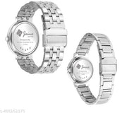 Jainx Blue Dial Steel Chain Analog Wrist Watch for Couple
