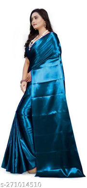 SATIN SILK SAREE WITH JACQUARD BLOUSE