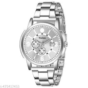 Silver Stainless Chain Silver Dial Date Funvtion Men’s & Boy’s Analog Watch
