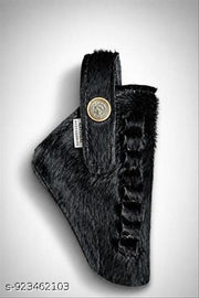 Premium Hair-On Leather 32 Bore Revolver Holster Cover with Secure Button Strap