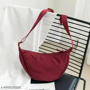 GLOSSY Crescent Bag Half-moon Shaped Crossbody Shoulder Bag with Adjustable Strap for Women Men School Sport Travel