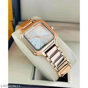 Bolun Square Silver Dial Rose Belt Ladies And Women Watch