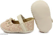 Neska Moda 6 To 12 Months Baby Girls Synthetic Leather Floral Baby Sandal Booties (Toe to Heel Length - 12 cm, Pink, Beige)-BT1894andBT1897