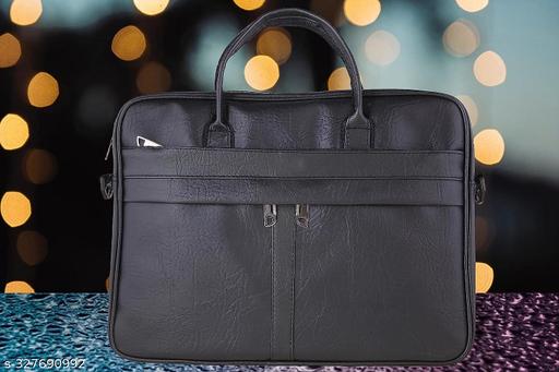 swastik voguish stylish lether black messanger  bag