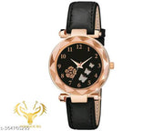 Laether Belt strap with bracelet hand watch girls watch for women gift