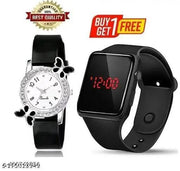 BF Analog Watch For Little Girl ,Free Square LED Watch
