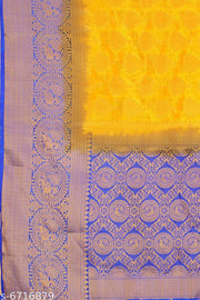 Banarasi silk Blue Jacquard Saree With blouse